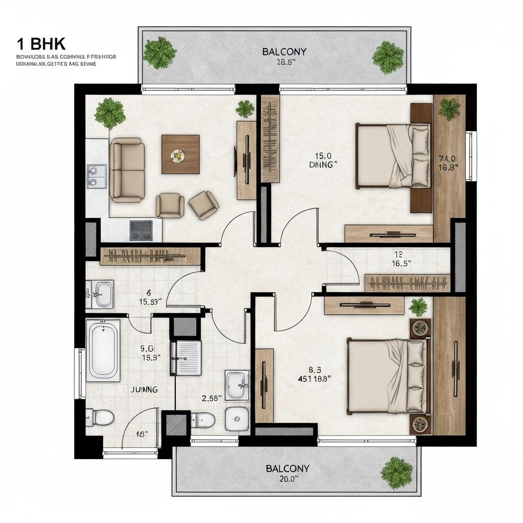 1 BHK plan
